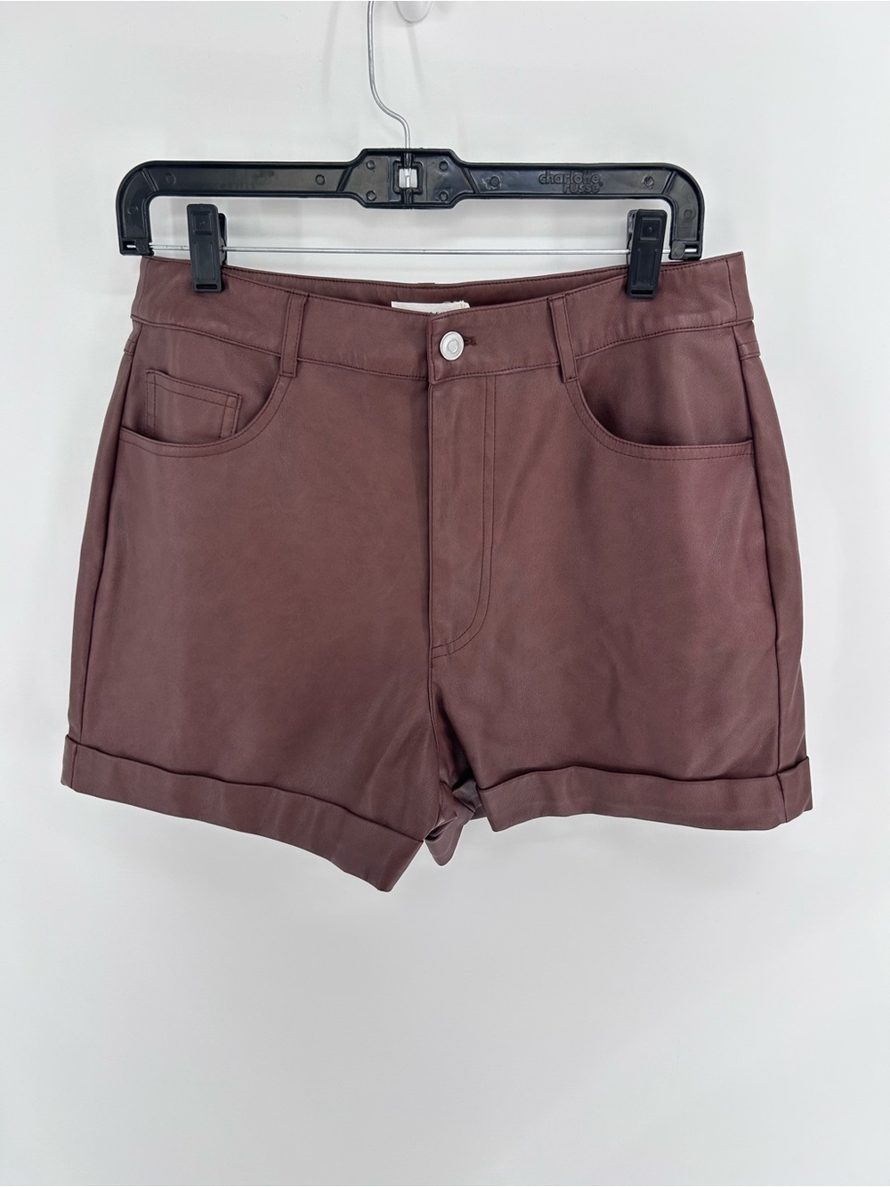 Avec Les Filles Women’s Faux Leather Shorts - Brown Size 30